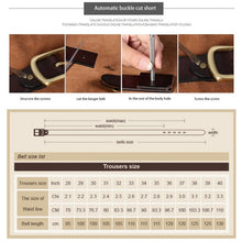 Load image into Gallery viewer, COWATHER QSK001 Men Casual Fashion Two-Layer Leather Pin Buckle Belt,Length：