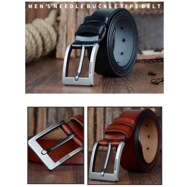 COWATHER XF004 Men Two-Layer Cowhide Business Casual Pin Buckle Belt,Length: