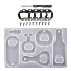 DIY Crystal Resin Drip Beer Wrench Mold Opener Silicone Mold, Set, Mold