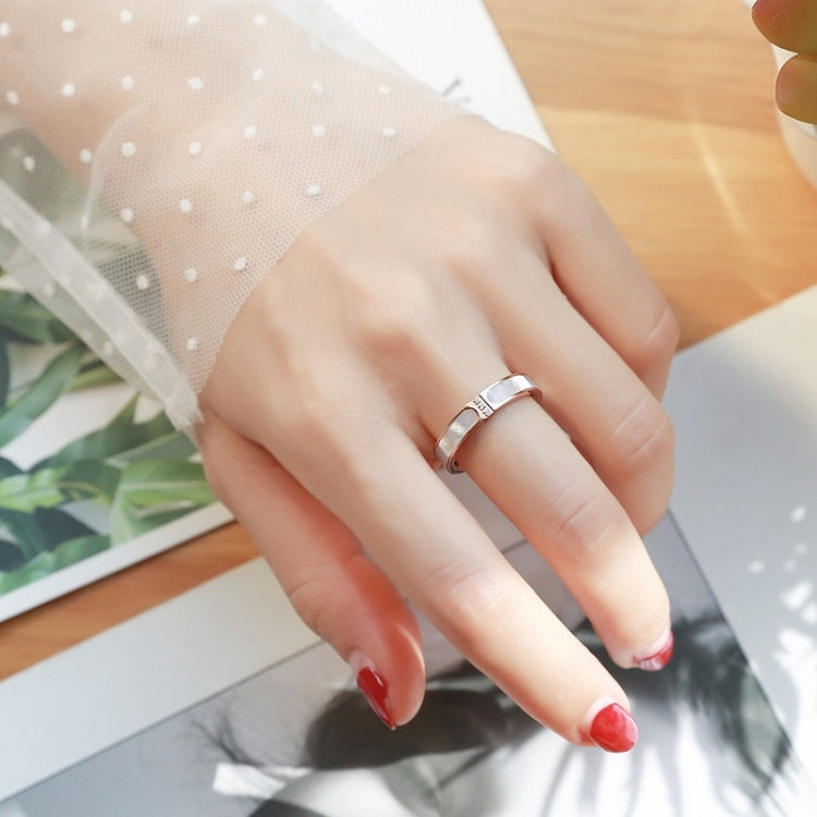 Three Diamonds Color Shell Diamond Ring Titanium Steel Gold-Plated Couple Ring, 5 US Size, 6 US Size, 7 US Size, 8 US Size, 9 US Size, 10 US Size
