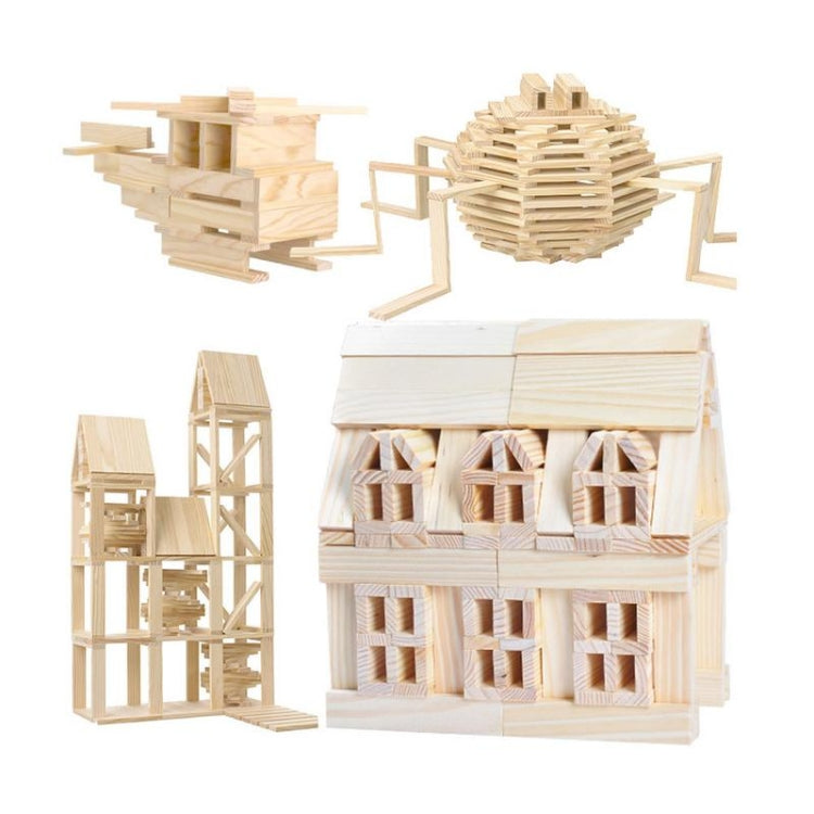 100 PCS / Set Wooden Architectural Model Building Blocks Puzzle Children Early Education Toys