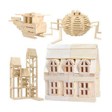 Load image into Gallery viewer, 100 PCS / Set Wooden Architectural Model Building Blocks Puzzle Children Early Education Toys