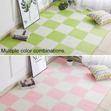 Load image into Gallery viewer, 2 PCS Living Room Bedroom Children Kids Soft Carpet Magic Patchwork Jigsaw Splice Heads Climbing Baby Mat 30x30cm, Rose Red, Camel, Purple, Coffee, Blue, Pink, Green, White, Grey