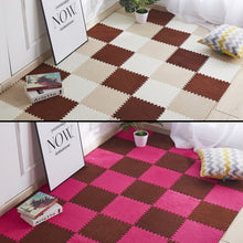 Load image into Gallery viewer, 2 PCS Living Room Bedroom Children Kids Soft Carpet Magic Patchwork Jigsaw Splice Heads Climbing Baby Mat 30x30cm, Rose Red, Camel, Purple, Coffee, Blue, Pink, Green, White, Grey