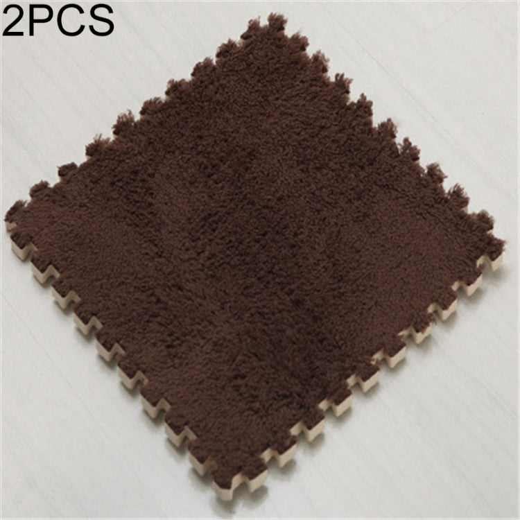 2 PCS Living Room Bedroom Children Kids Soft Carpet Magic Patchwork Jigsaw Splice Heads Climbing Baby Mat 30x30cm, Rose Red, Camel, Purple, Coffee, Blue, Pink, Green, White, Grey
