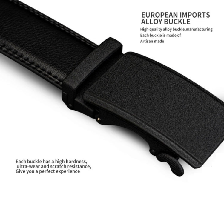 COWATHER CZ032 Men Two-Layer Leather Casual Business All-Match Automatic Buckle Belt, Length: