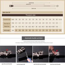 Load image into Gallery viewer, COWATHER CZ022 Men Two-Layer Leather Casual Business Automatic Buckle Belt, Length:
