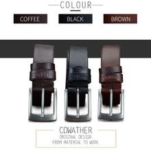 Load image into Gallery viewer, COWATHER XF018 Men Casual Business Pin Buckle Cowhide Belt,Length: