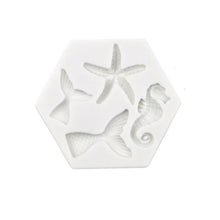 Load image into Gallery viewer, Ocean Series Big And Small Fishtail Starfish Seahorse DIY Baking Liquid Silicone Mold, Gray, Pink
