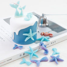 Load image into Gallery viewer, Ocean Series Big And Small Fishtail Starfish Seahorse DIY Baking Liquid Silicone Mold, Gray, Pink