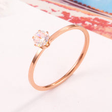Load image into Gallery viewer, Very Fine Six-Claw Single Diamond Ring Diamond-Set Titanium Steel Women Ring, US Size 3, US Size 4, US Size 5, US Size 6, US Size 7, US Size 8, US Size 9, US Size 10