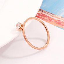 Load image into Gallery viewer, Very Fine Six-Claw Single Diamond Ring Diamond-Set Titanium Steel Women Ring, US Size 3, US Size 4, US Size 5, US Size 6, US Size 7, US Size 8, US Size 9, US Size 10