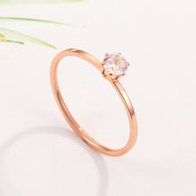Load image into Gallery viewer, Very Fine Six-Claw Single Diamond Ring Diamond-Set Titanium Steel Women Ring, US Size 3, US Size 4, US Size 5, US Size 6, US Size 7, US Size 8, US Size 9, US Size 10