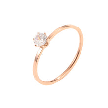 Load image into Gallery viewer, Very Fine Six-Claw Single Diamond Ring Diamond-Set Titanium Steel Women Ring, US Size 3, US Size 4, US Size 5, US Size 6, US Size 7, US Size 8, US Size 9, US Size 10
