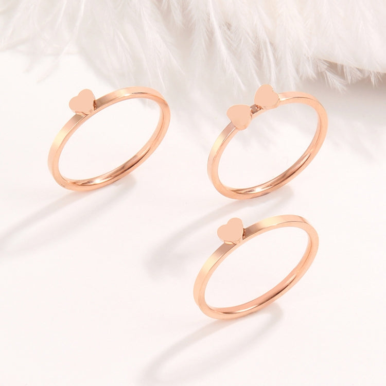 3 In 1 Titanium Steel Peach Heart Combination Four-Leaf Clover Couple Ring, US Size 5, US Size 6, US Size 7, US Size 9, US Size 10
