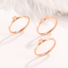 Load image into Gallery viewer, 3 In 1 Titanium Steel Peach Heart Combination Four-Leaf Clover Couple Ring, US Size 5, US Size 6, US Size 7, US Size 9, US Size 10