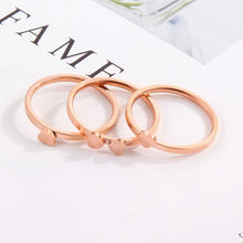 Load image into Gallery viewer, 3 In 1 Titanium Steel Peach Heart Combination Four-Leaf Clover Couple Ring, US Size 5, US Size 6, US Size 7, US Size 9, US Size 10