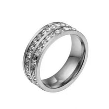 Load image into Gallery viewer, 2pcs Girls Simple Titanium Steel Diamond Ring, US Size 3, US Size 4, US Size 5, US Size 6, US Size 7, US Size 8, US Size 9, US Size 10