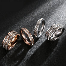 Load image into Gallery viewer, 2pcs Girls Simple Titanium Steel Diamond Ring, US Size 3, US Size 4, US Size 5, US Size 6, US Size 7, US Size 8, US Size 9, US Size 10