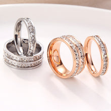 Load image into Gallery viewer, 2pcs Girls Simple Titanium Steel Diamond Ring, US Size 3, US Size 4, US Size 5, US Size 6, US Size 7, US Size 8, US Size 9, US Size 10