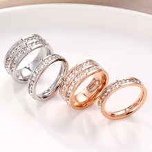 Load image into Gallery viewer, 2pcs Girls Simple Titanium Steel Diamond Ring, US Size 3, US Size 4, US Size 5, US Size 6, US Size 7, US Size 8, US Size 9, US Size 10