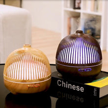 Load image into Gallery viewer, Bird Cage Wood Graphic Aromatherapy Machine Ultrasonic Smart Home Colorful Night Light Hollow Humidifier, US Plug, EU Plug, AU Plug, UK Plug