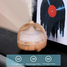 Load image into Gallery viewer, Bird Cage Wood Graphic Aromatherapy Machine Ultrasonic Smart Home Colorful Night Light Hollow Humidifier, US Plug, EU Plug, AU Plug, UK Plug