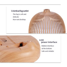 Load image into Gallery viewer, Bird Cage Wood Graphic Aromatherapy Machine Ultrasonic Smart Home Colorful Night Light Hollow Humidifier, US Plug, EU Plug, AU Plug, UK Plug