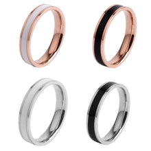 Load image into Gallery viewer, Simple Black White Epoxy Couple Ring Women Titanium Steel Ring Jewelry, US Size 3, US Size 4, US Size 5, US Size 6, US Size 7, US Size 8, US Size 9, US Size 10