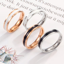 Load image into Gallery viewer, Simple Black White Epoxy Couple Ring Women Titanium Steel Ring Jewelry, US Size 3, US Size 4, US Size 5, US Size 6, US Size 7, US Size 8, US Size 9, US Size 10