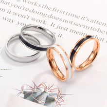 Load image into Gallery viewer, Simple Black White Epoxy Couple Ring Women Titanium Steel Ring Jewelry, US Size 3, US Size 4, US Size 5, US Size 6, US Size 7, US Size 8, US Size 9, US Size 10