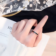 Load image into Gallery viewer, Simple Black White Epoxy Couple Ring Women Titanium Steel Ring Jewelry, US Size 3, US Size 4, US Size 5, US Size 6, US Size 7, US Size 8, US Size 9, US Size 10