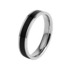 Load image into Gallery viewer, Simple Black White Epoxy Couple Ring Women Titanium Steel Ring Jewelry, US Size 3, US Size 4, US Size 5, US Size 6, US Size 7, US Size 8, US Size 9, US Size 10