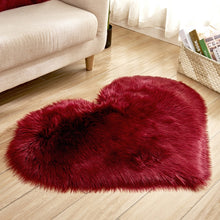 Load image into Gallery viewer, Love Heart Rugs Artificial Wool Sheepskin Hairy Carpet Faux Floor Mat Fur Plain Fluffy Soft Area Rug Tapetes, 30*40cm, 40*50cm, 50*60cm, 70*90cm, 80*90cm