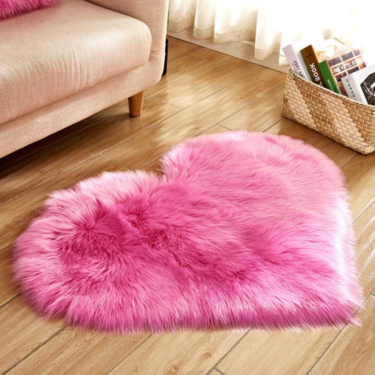 Love Heart Rugs Artificial Wool Sheepskin Hairy Carpet Faux Floor Mat Fur Plain Fluffy Soft Area Rug Tapetes, 30*40cm, 40*50cm, 50*60cm, 70*90cm, 80*90cm