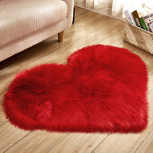 Load image into Gallery viewer, Love Heart Rugs Artificial Wool Sheepskin Hairy Carpet Faux Floor Mat Fur Plain Fluffy Soft Area Rug Tapetes, 30*40cm, 40*50cm, 50*60cm, 70*90cm, 80*90cm