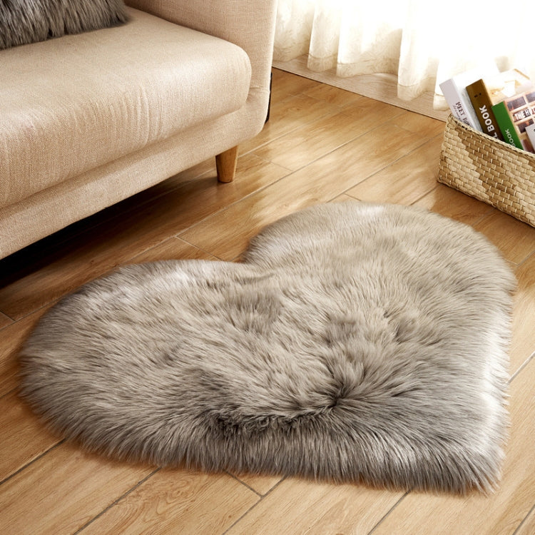 Love Heart Rugs Artificial Wool Sheepskin Hairy Carpet Faux Floor Mat Fur Plain Fluffy Soft Area Rug Tapetes, 30*40cm, 40*50cm, 50*60cm, 70*90cm, 80*90cm