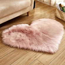 Load image into Gallery viewer, Love Heart Rugs Artificial Wool Sheepskin Hairy Carpet Faux Floor Mat Fur Plain Fluffy Soft Area Rug Tapetes, 30*40cm, 40*50cm, 50*60cm, 70*90cm, 80*90cm