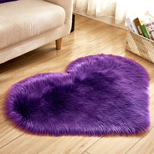 Load image into Gallery viewer, Love Heart Rugs Artificial Wool Sheepskin Hairy Carpet Faux Floor Mat Fur Plain Fluffy Soft Area Rug Tapetes, 30*40cm, 40*50cm, 50*60cm, 70*90cm, 80*90cm