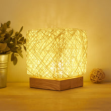 Load image into Gallery viewer, USB Square Sepak Takraw Table Lamp Bedroom Bedside Decorative Light, Spec:, Button Switch+Base, Dimming Switch+Base