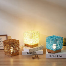 Load image into Gallery viewer, USB Square Sepak Takraw Table Lamp Bedroom Bedside Decorative Light, Spec:, Button Switch+Base, Dimming Switch+Base