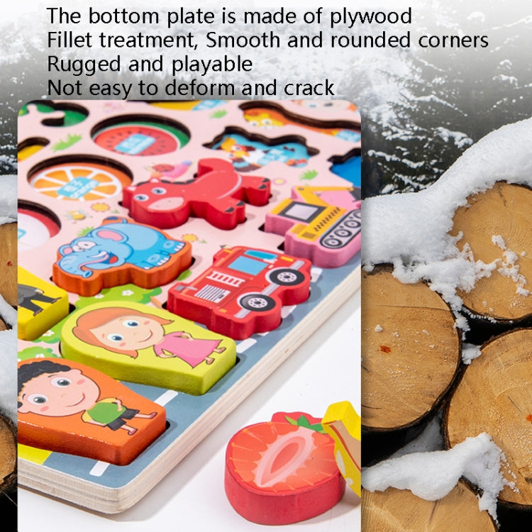 HBE-0729 7 in 1 Numbers Cognition Wooden Building Blocks Magnetic Fishing Educational Toy For Children