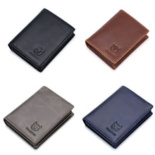 Load image into Gallery viewer, BUFF CAPTAIN 027 Men Short Anti-Theft Wallet Leather Multi-Card Thicken Wallet, Black, Brown, Luxurious Ash, Blue