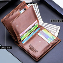 Load image into Gallery viewer, BUFF CAPTAIN 027 Men Short Anti-Theft Wallet Leather Multi-Card Thicken Wallet, Black, Brown, Luxurious Ash, Blue