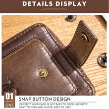 Load image into Gallery viewer, BUFF CAPTAIN 231 First Layer Cowhide Zipper Wallet Horizontal Leather Multiple-Card Thicken Album Wallet, Brown, Yellow Brown, Wise Black