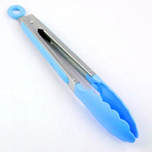Load image into Gallery viewer, Kitchen Silicone Cooking Salad Stainless Steel Handle Food Clip, Steel Handle Food Clip(Blue), Steel Handle Food Clip(Pink), Steel Handle Food Clip(Yellow)