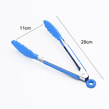 Load image into Gallery viewer, Kitchen Silicone Cooking Salad Stainless Steel Handle Food Clip, Steel Handle Food Clip(Blue), Steel Handle Food Clip(Pink), Steel Handle Food Clip(Yellow)