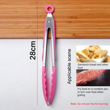 Load image into Gallery viewer, Kitchen Silicone Cooking Salad Stainless Steel Handle Food Clip, Steel Handle Food Clip(Blue), Steel Handle Food Clip(Pink), Steel Handle Food Clip(Yellow)