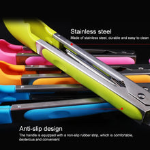 Load image into Gallery viewer, Kitchen Silicone Cooking Salad Stainless Steel Handle Food Clip, Steel Handle Food Clip(Blue), Steel Handle Food Clip(Pink), Steel Handle Food Clip(Yellow)