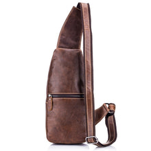 Load image into Gallery viewer, BULL CAPTAIN 019 Retro Men Leather Crossbody Shoulder Bag First-Layer Cowhide Chest Bag, Colour: Black + Buckle, Chestnut Brown, Yellow Brown, Gray Brown, Pure Black